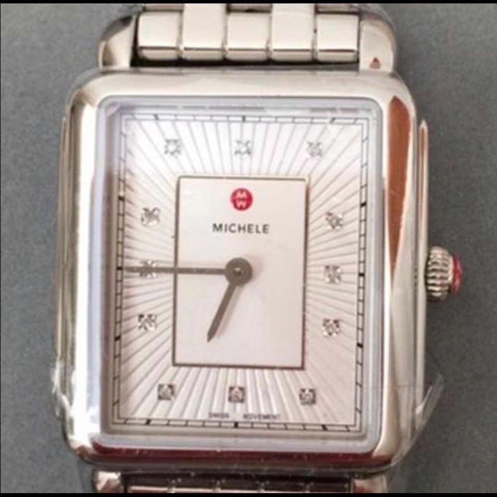 Michele Diamond Deco II watch 0.05ctw